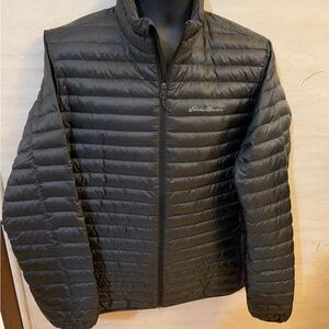 Eddie Bauer Microlight Down Jacket Men's Dark Gray Puffer Jacket